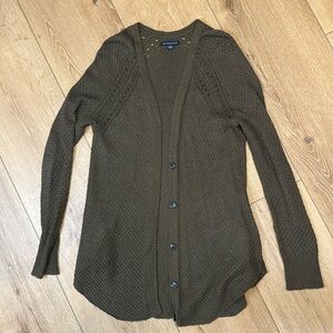 American Eagle Outfitters dark green cardigan women’s